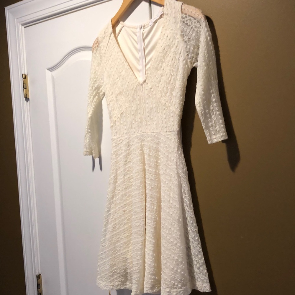 Lush cream lace dress, skater style, small